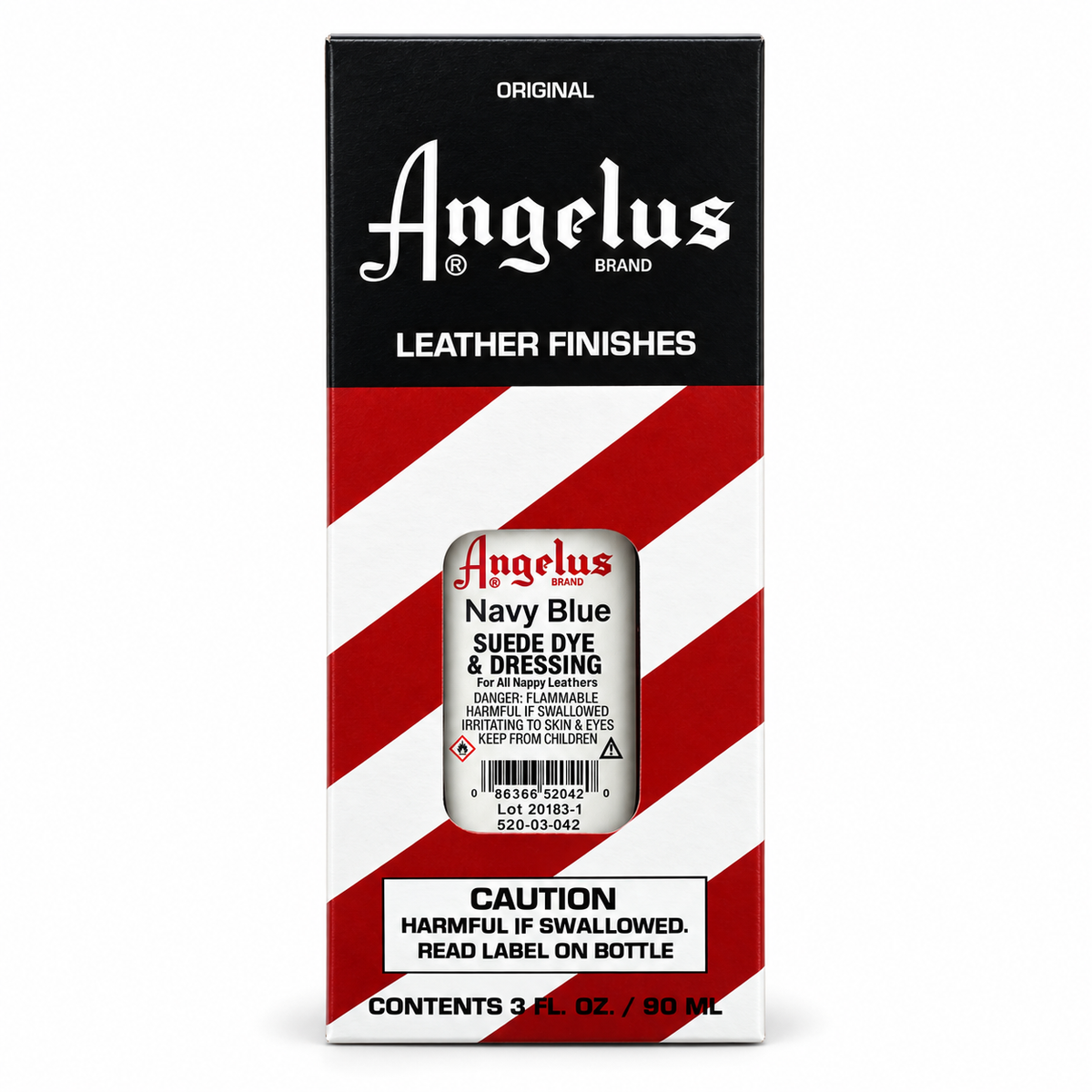 Angelus Suede Dye & Dressing, Navy Blue, 90 mL / 3 fl oz – front packaging