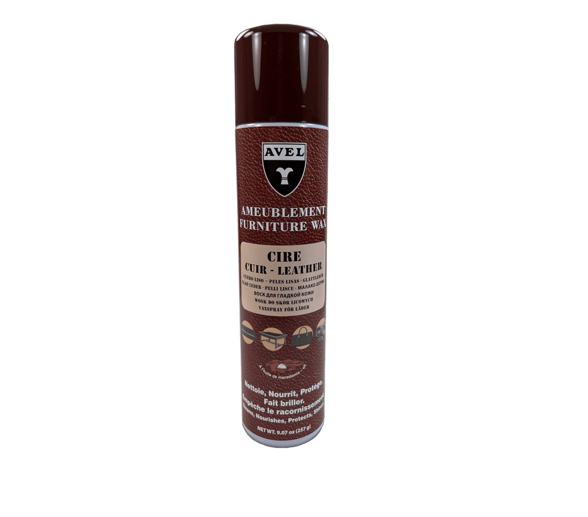Avel Leather Care Wax, 400 ml aerosol with brown cap