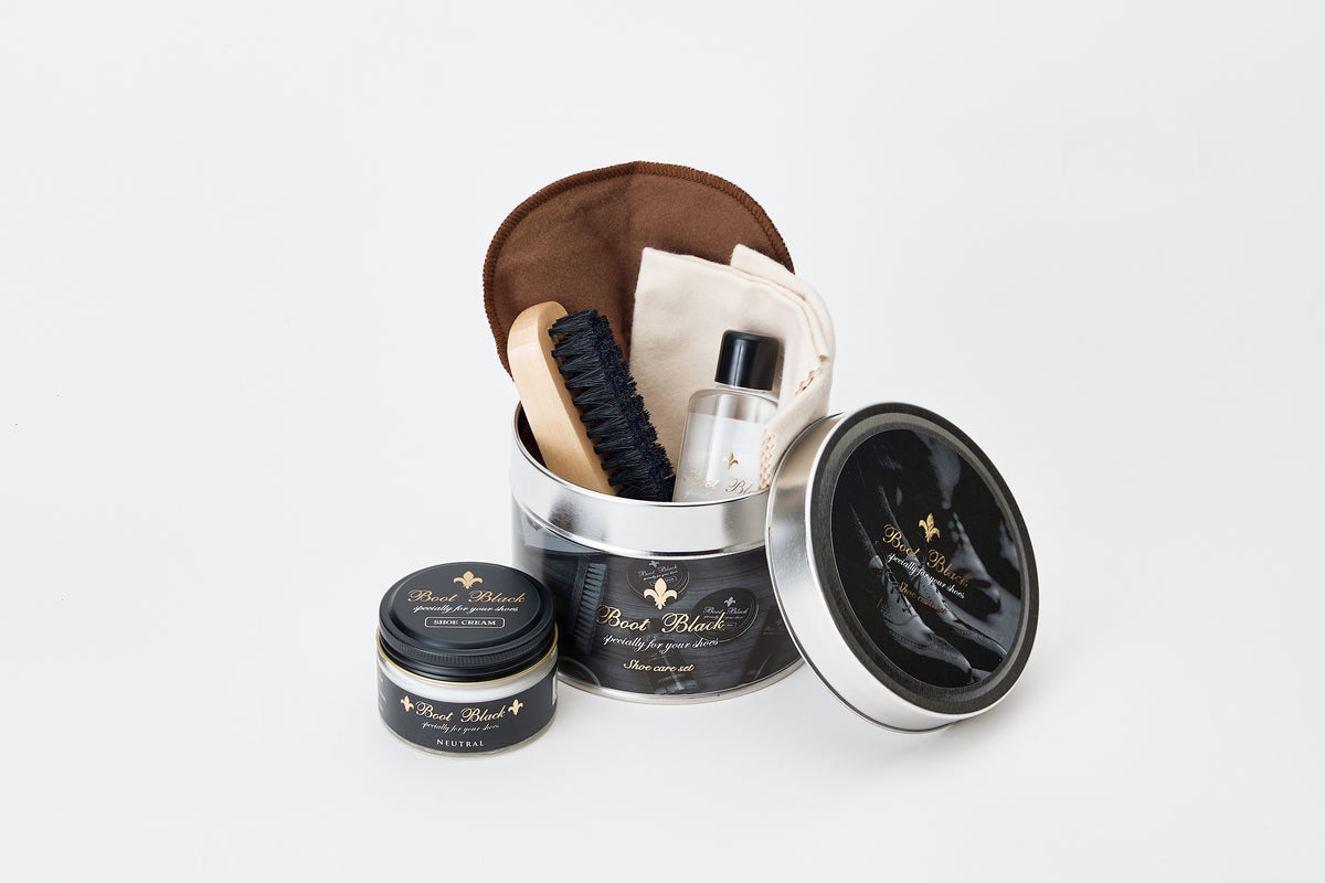 Boot Black Salty Dog Shoe Care Gift Set on a white background