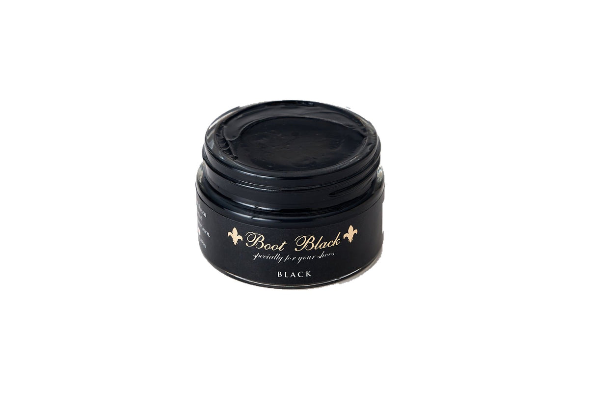 Boot Black Shoe Cream — Black colour with lid removed