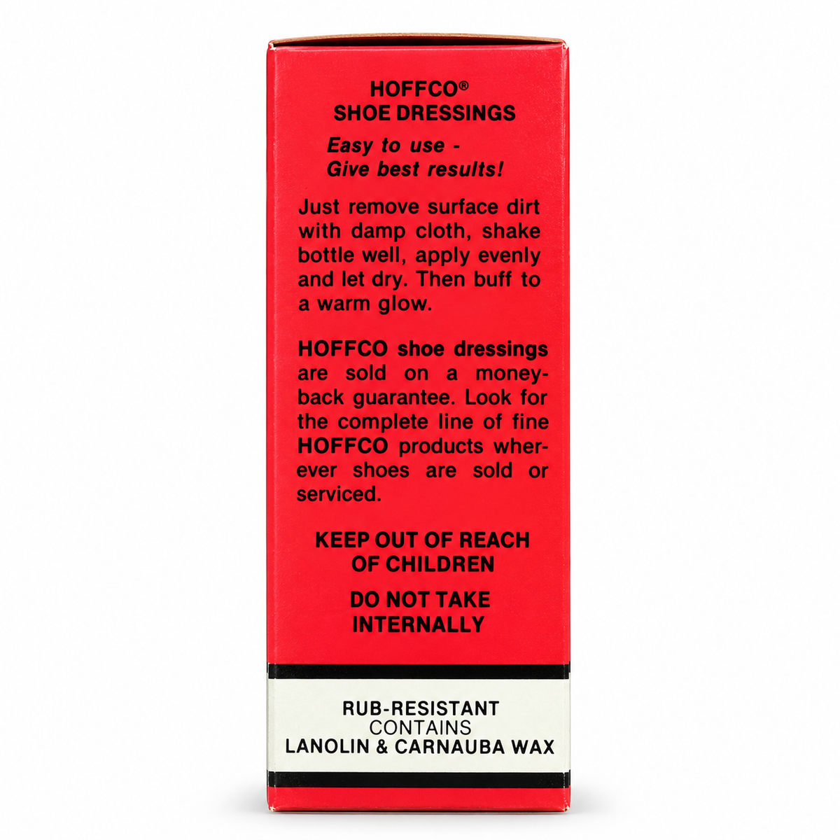 Hoffco Liquid Shoe Dressing – application directions and care information