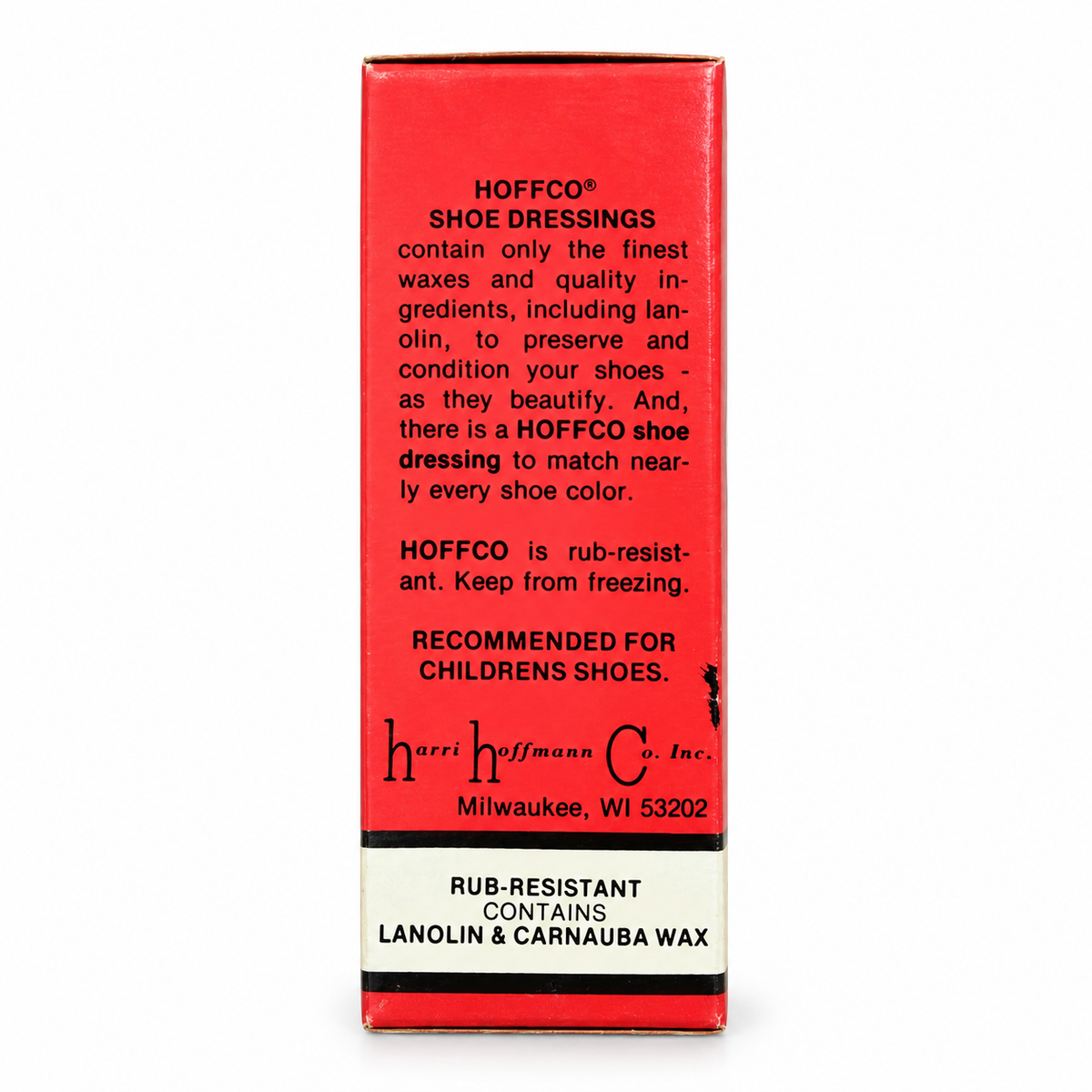 Hoffco Liquid Shoe Dressing – lanolin and carnauba wax product information