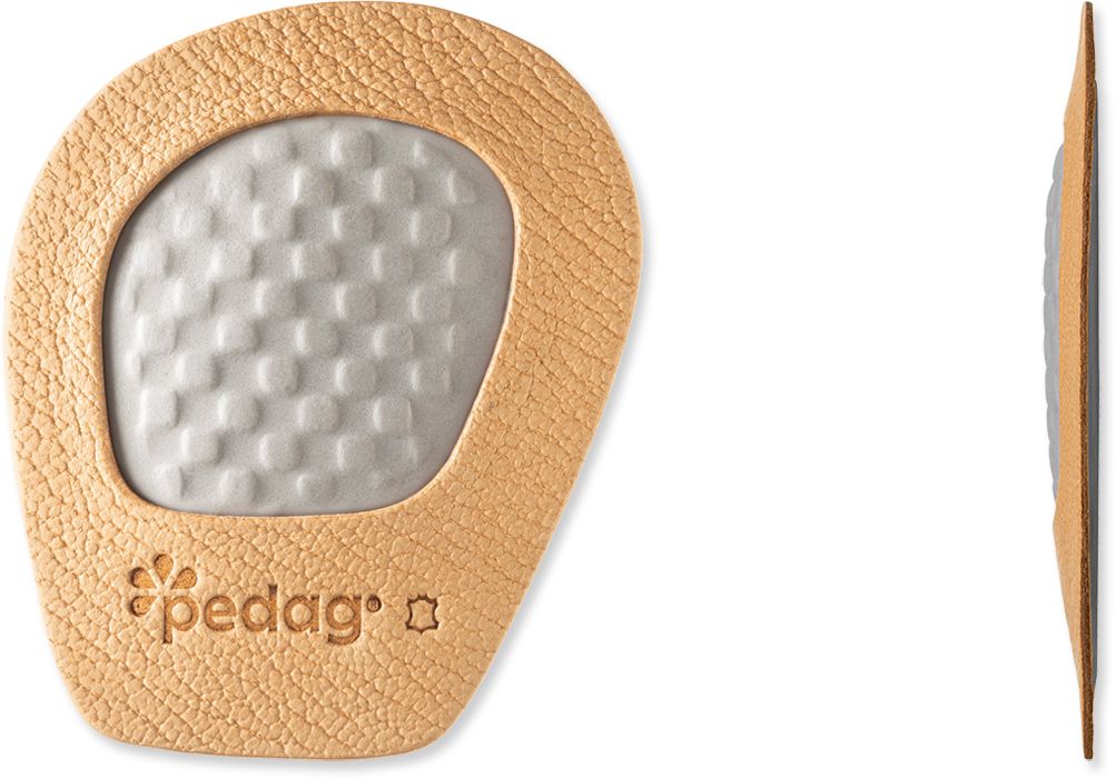 Pedag leather heel cushion with textured gel pad for shoe comfort and support