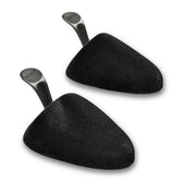 Black suede shoe trees for maintaining leather shoe shape and preventing creases