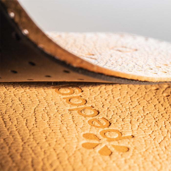 Close-up of Pedag Leather 1/2 layered leather and latex construction