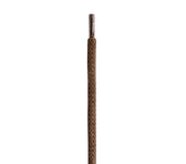 Brown braided waxed shoe lace with metal aglet for durable footwear repair and styling