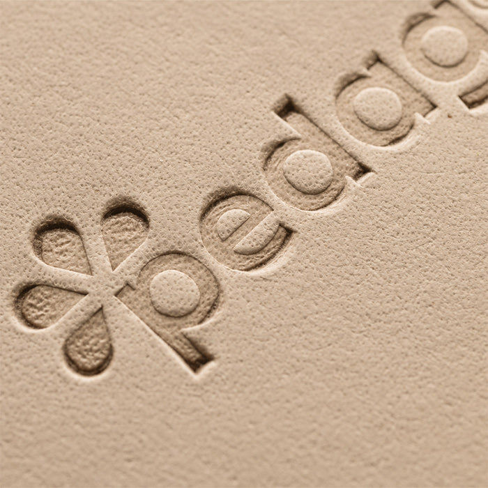 Close-up of the handmade leather surface on Pedag Perfect heel pads