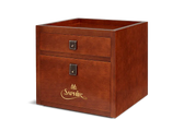Saphir wooden shoe care box with two drawers, ideal for storing leather conditioning and polishing products