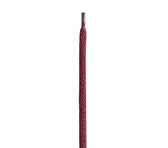 Burgundy braided shoe lace with metal aglet, ideal for leather shoes and boots