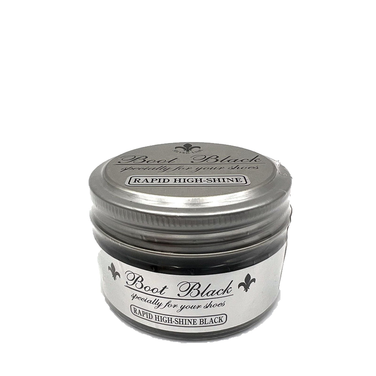 Boot Black Silver Line Rapid High Shine — Black, closed jar