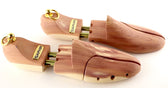 Saphir wooden shoe trees with gold hardware for leather shoe care and shape preservation