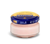 Saphir Crème Surfine for smooth leather care, total conditioning cream in glass jar