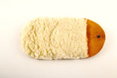 Soft wool polishing applicator for leather shoe care and mirror shine finishing