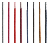 Assorted colored waxed shoelaces for leather shoes and boots repair