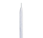 White braided shoe lace with plastic aglet, ideal for leather shoes and boots