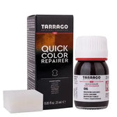 Tarrago Quick Color Repairer for smooth leather, dark brown dye with applicator sponge