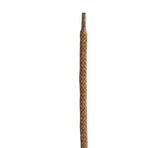 Tan braided shoe lace with wooden aglet, ideal for leather shoe repair and care