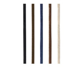 Five leather strips in black, brown, navy, tan, and cream for shoe repair and leather care
