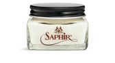 Saphir leather balm in glass jar for shoe conditioning and restoration