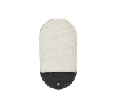 Dual-sided leather shoe polishing applicator pad with wool and suede surfaces for shoe care