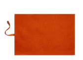 Orange microfiber polishing cloth for leather shoe care and shine maintenance