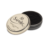 Saphir Mirror Gloss shoe polish tin with black cream, premium leather care for shine and restoration