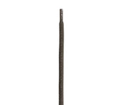 Dark gray braided shoe lace with metal aglet, ideal for leather boots and dress shoes