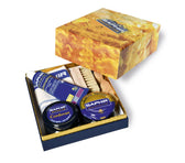 Saphir leather care kit with Cordovan cream, Renovateur, brush, and cloth in luxury gift box