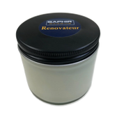 Saphir Renovateur leather conditioner in sleek tin jar for shoe and leather care