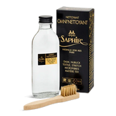Saphir Omni Nettoyant leather cleaner with brush for suede, nubuck, and textile care