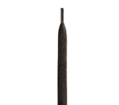 Dark brown woven shoe lace with metal aglet, ideal for leather footwear repair and care