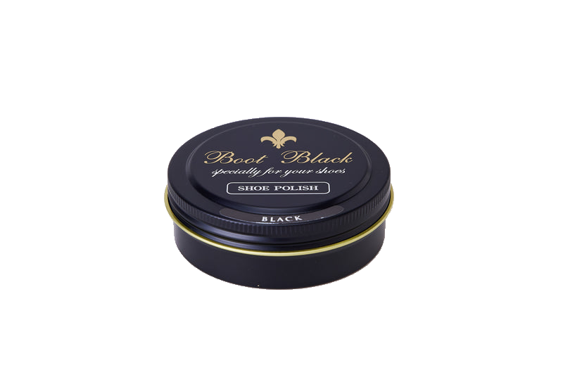 Boot Black Wax Shoe Polish in Black — labelled closed tin on white background