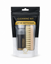 Calnora leather cleaning kit with universal cleaner and brush for shoe care