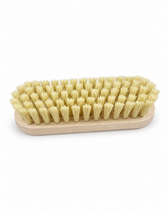 Natural bristle shoe brush with wooden handle for leather care and cleaning