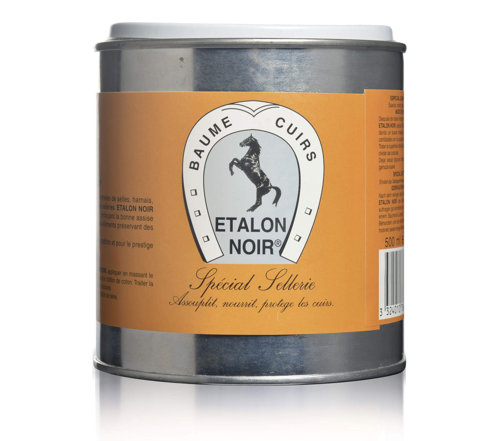 Saphir Etalon Noir colourless leather balm in a 500 ml tin