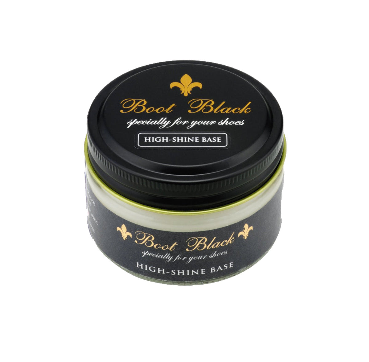 Boot Black High Shine Base — Black, closed jar