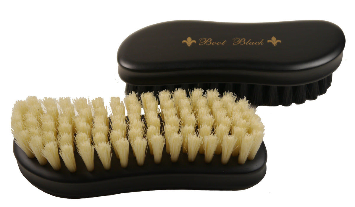 Boot Black Handcrafted Pig Bristle Polishing Brush — White