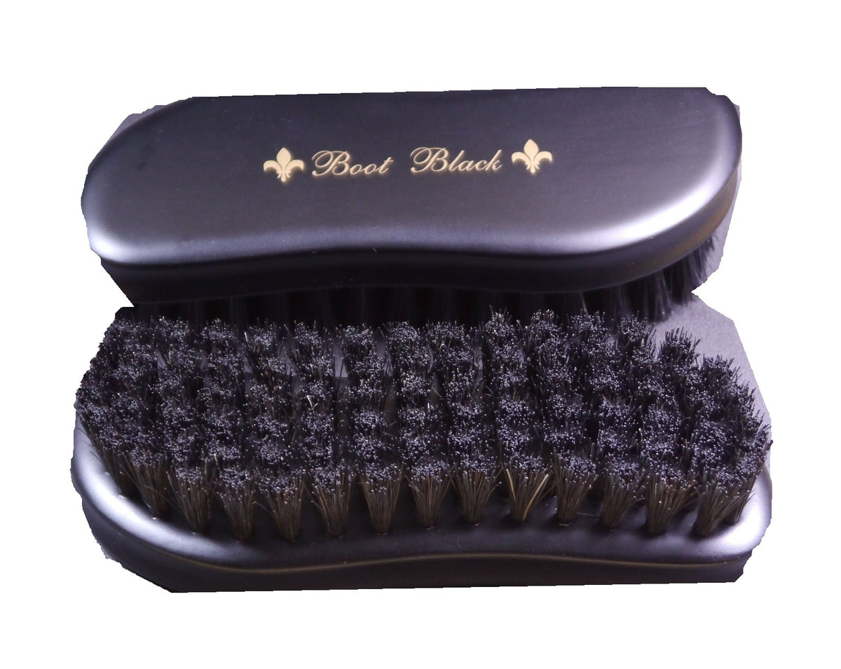 Boot Black Handcrafted Pig Bristle Polishing Brush — Black