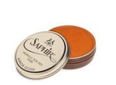 Saphir Mirror Gloss shoe polish in open tin, orange cream for leather shine and restoration