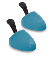 Blue shoe polish applicator sponges with black handles for leather care and shine