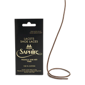 Saphir round medium glazed cotton shoe laces, premium leather care accessory for shoe repair and restoration