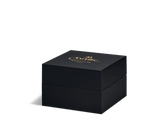 Saphir leather care product box with gold logo on black packaging