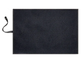 Dark navy leather shoe polishing cloth with loop handle for premium leather care and mirror shine finishing
