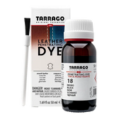 Tarrago Leather Penetrating Dye in Black, 50ml bottle with applicator brush for shoe and leather restoration