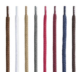 Assorted woven shoe laces in multiple colors for leather footwear repair and styling