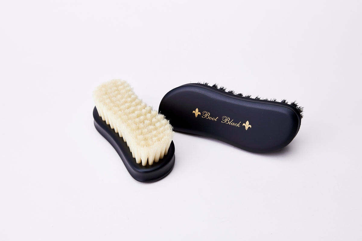 Boot Black Handcrafted Pig Bristle Polishing Brush on white background