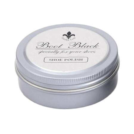Boot Black Silver Line Shoe Polish — closed silver tin