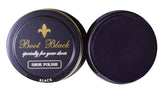 Boot Black Wax Shoe Polish — Black colour with lid removed