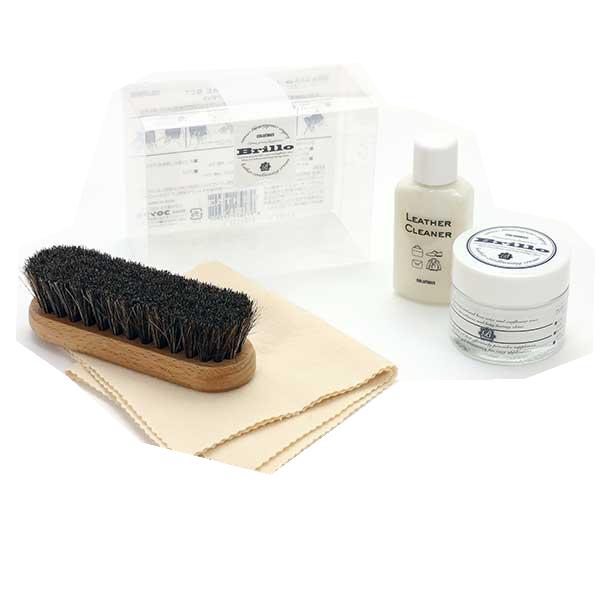 Columbus Brillo Leather Care Set with cream, cleaner, brush and cloth — image 2