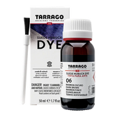 Tarrago Suede Nubuck Dye in Dark Brown 06 with applicator brush for leather shoe repair and restoration